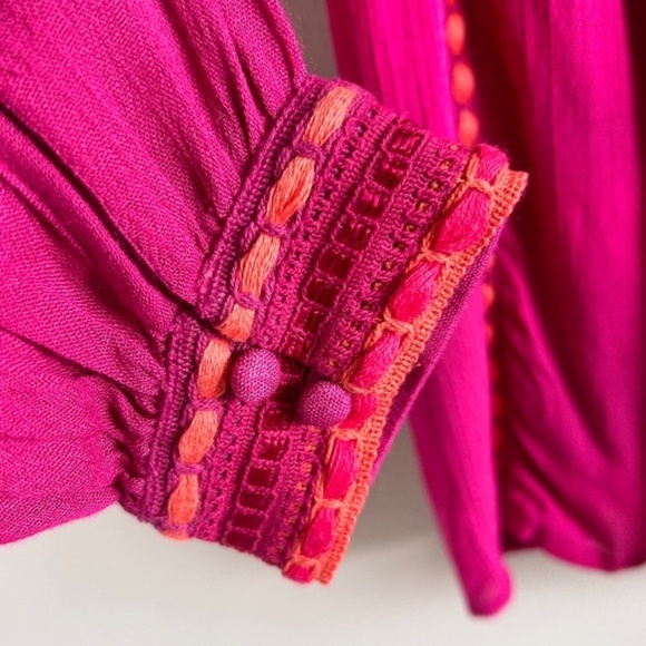 Anthropologie × BLANK LONDON Lissa Embroidered Peasant Blouse Medium NWT - Picture 8 of 15